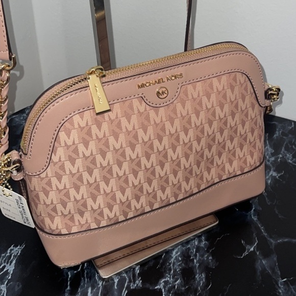 MICHAEL Michael Kors Handbags - MICHAEL KORS Signature Jet Set Charm Small Dome Pink Crossbody NWT- MINOR DAMAGE